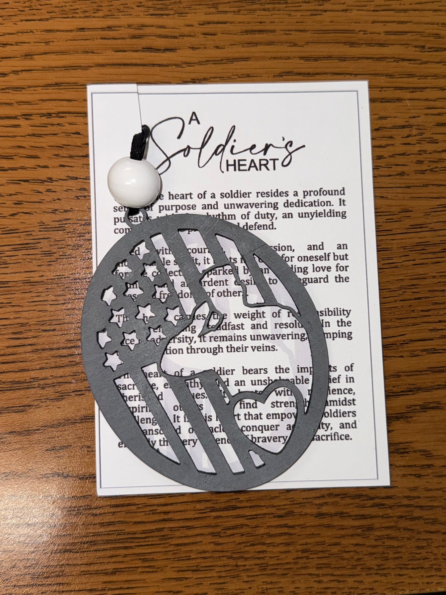 A Soldiers Heart Ornament with Heart Wood