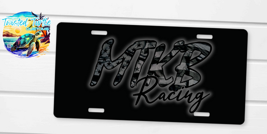 MTKB Tactical Flag Featuring Black Background License Plate