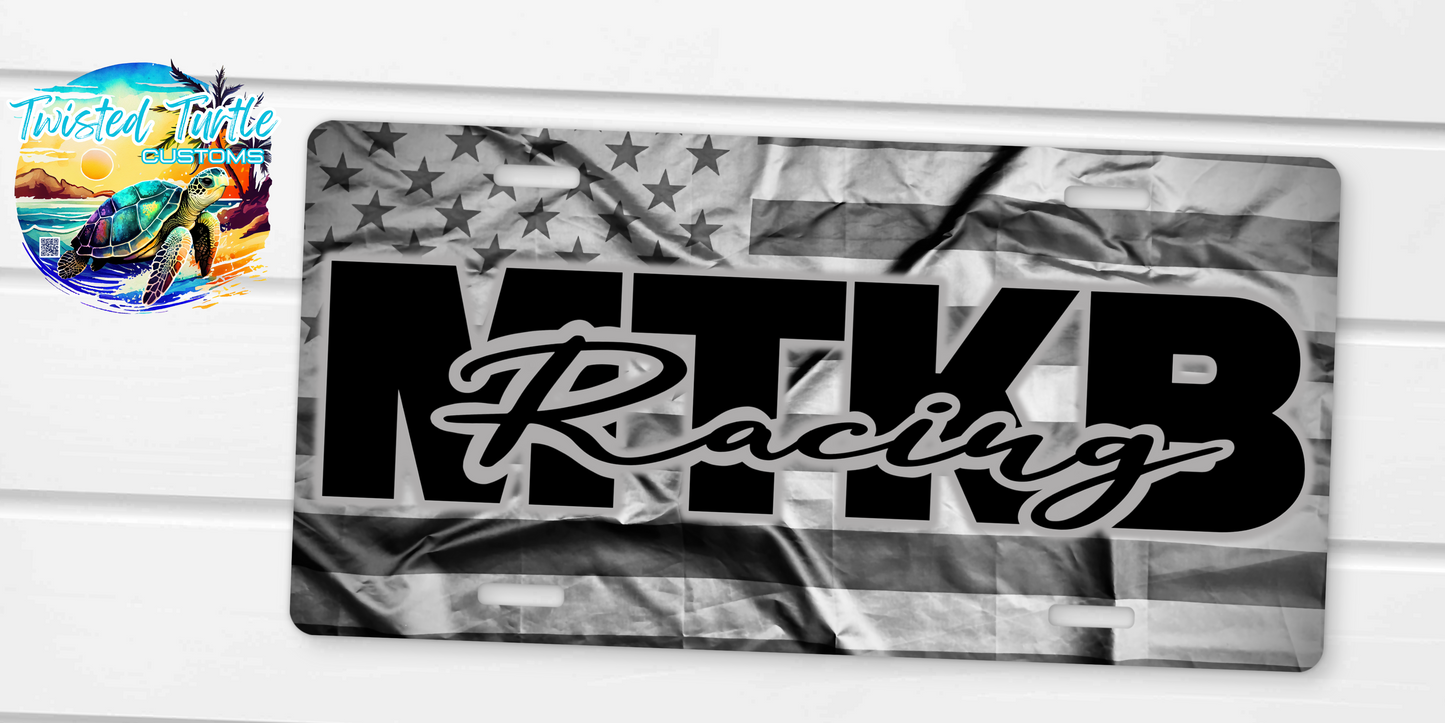 MTKB Tactical Flag Featuring Black Bold Logo License Plate