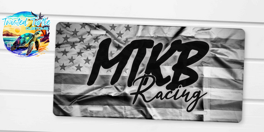 MTKB Tactical Flag Featuring Black Logo License Plate