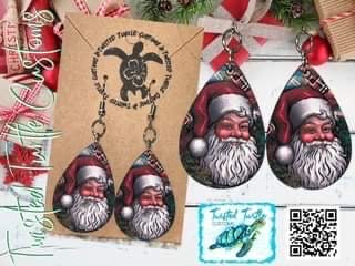 Retro Santa Teardrop Earrings