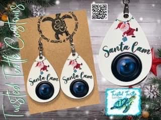 Santa Elf Cam Teardrop Earrings