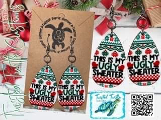 This is My Ugly Sweater Ugly Christmas Sweater Teardrop Earrings