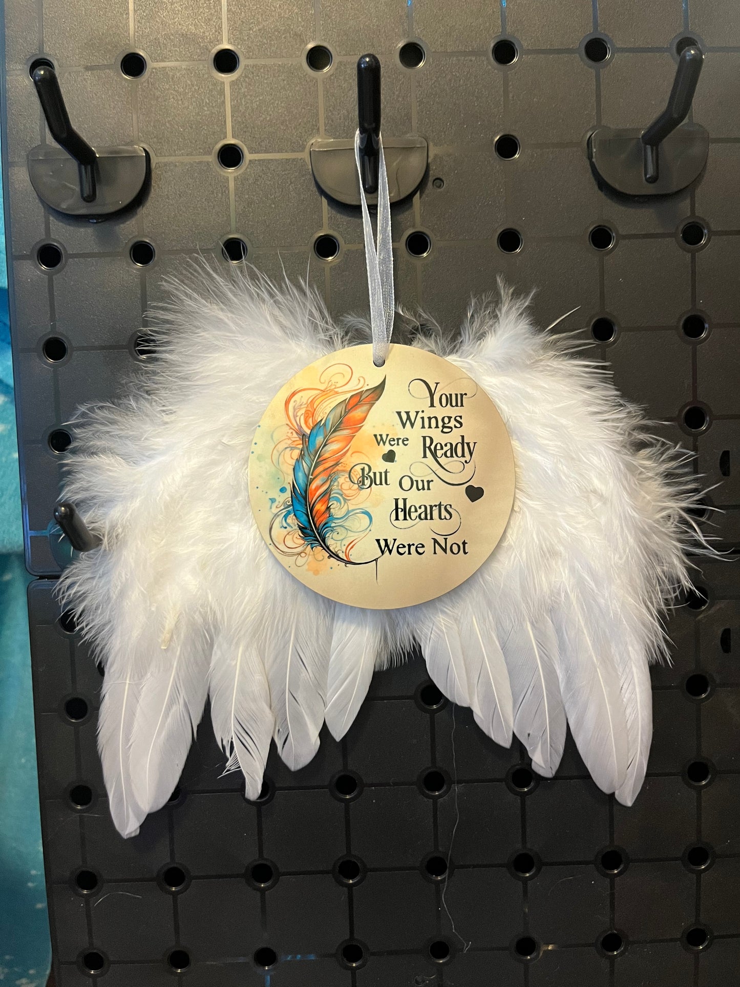 White Feather Wings Memorial Christmas Ornament