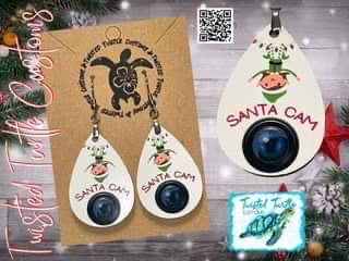 Elf Santa Cam Teardrop Earrings