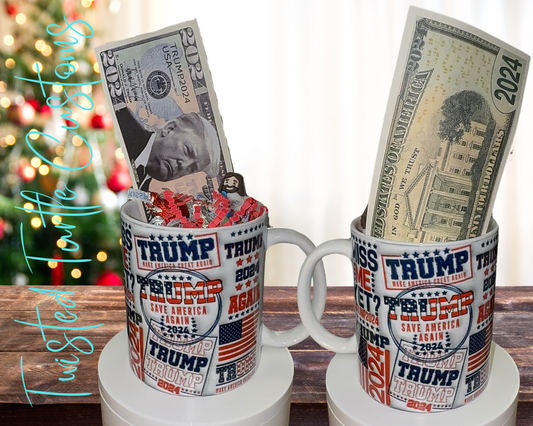 Trump Campaign Stickers Design Puffy Inflated design Coffee Mug Gift Set