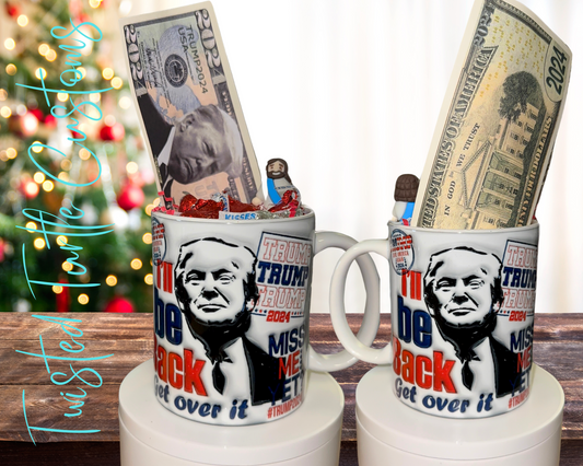 Trump I’m Back Puffy Inflated design Coffee Mug Gift Set