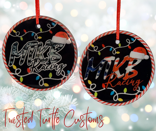 MTKB Racing Glass Christmas Ornament *Black Back*