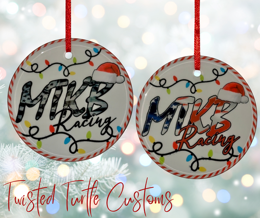 MTKB Racing Glass Christmas Ornament *White Back*