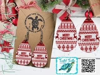 Merry Christmas Ugly Christmas Sweater Teardrop Earrings