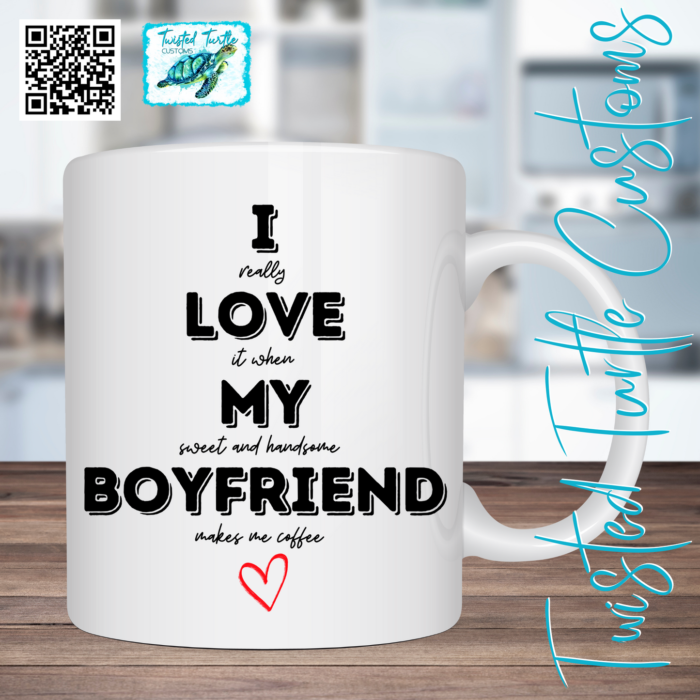 I Love My Boyfriend hidden message Coffee Mug Humor