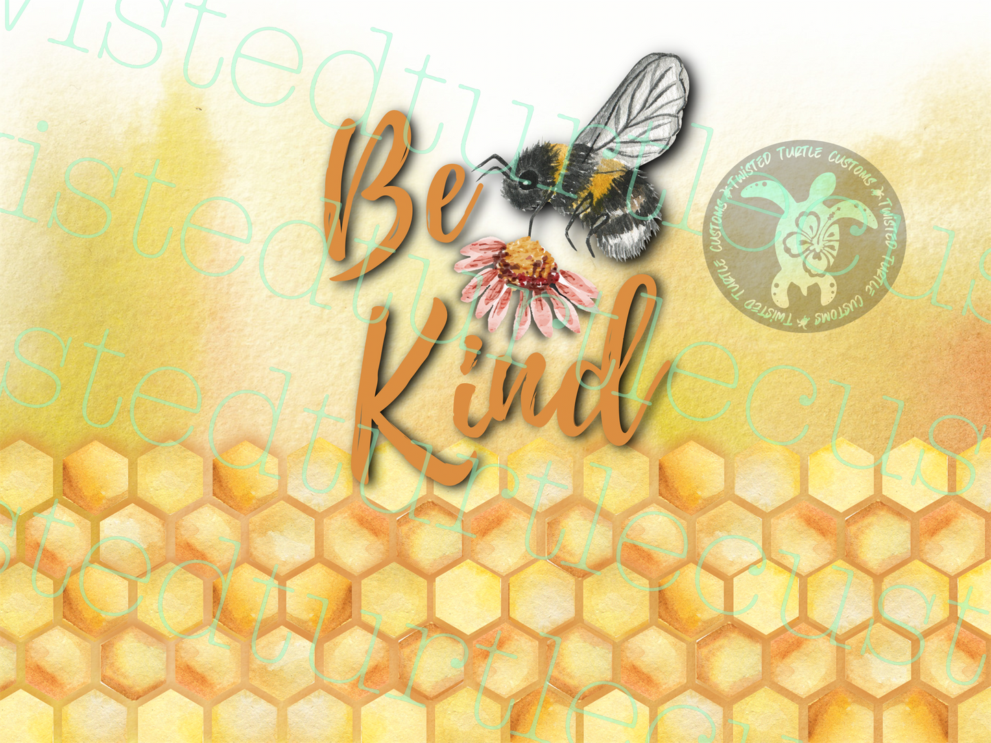 Be Kind 20oz Tumbler with Fuzzy Bee, Flower and Honeycomb