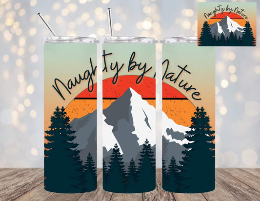 OOPS!!  Naughty by Nature 20oz Tumbler with Scenic Mountain View