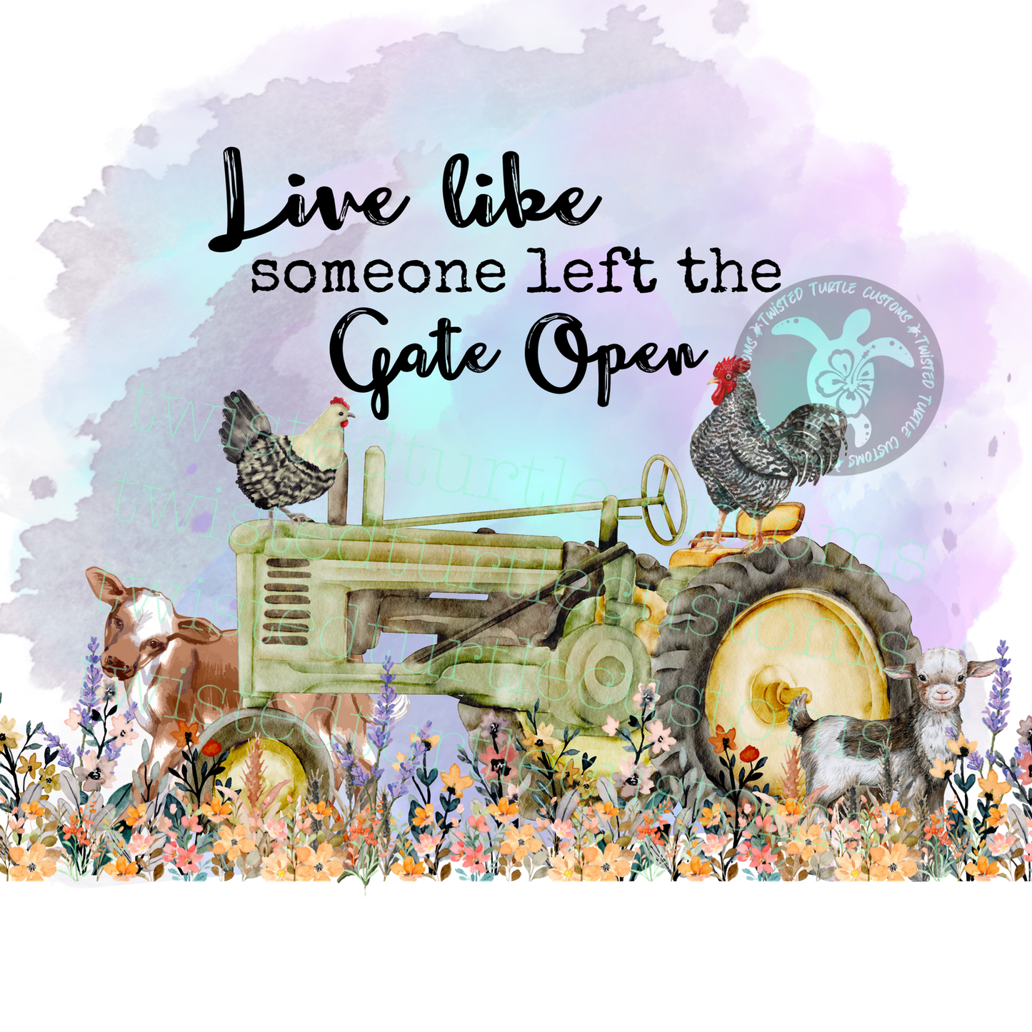 Live like Someone left the Gates Open 20oz Tumbler farm animals and tractor