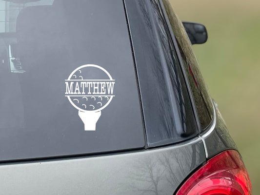 Golf Parent White Vinyl Decal