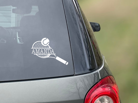 Tennis Parent White Vinyl Decal