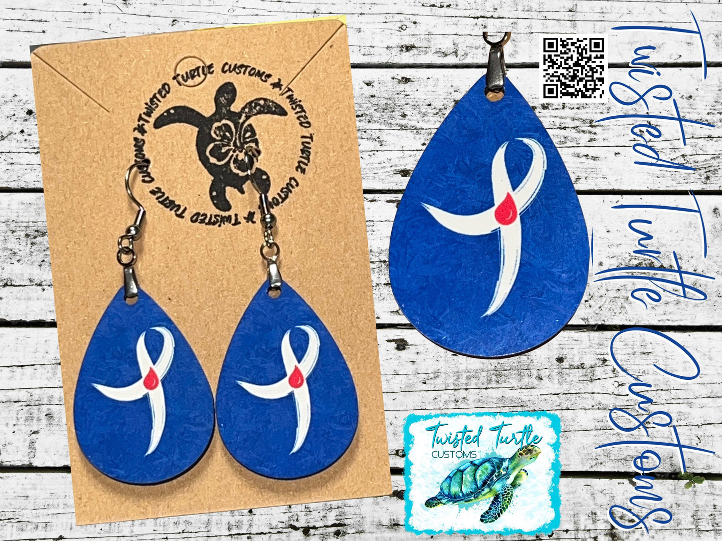 Type 1 & 2 Diabetes Awareness Month November Support Teardrop Earrings