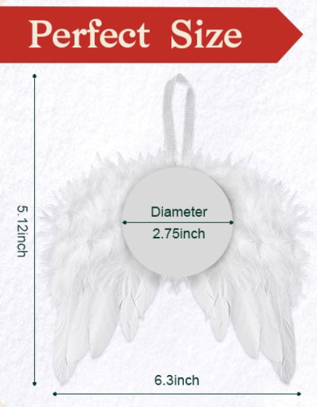 Our Angel in Heaven Customized Photo Memorial Feather Wings Christmas Ornament