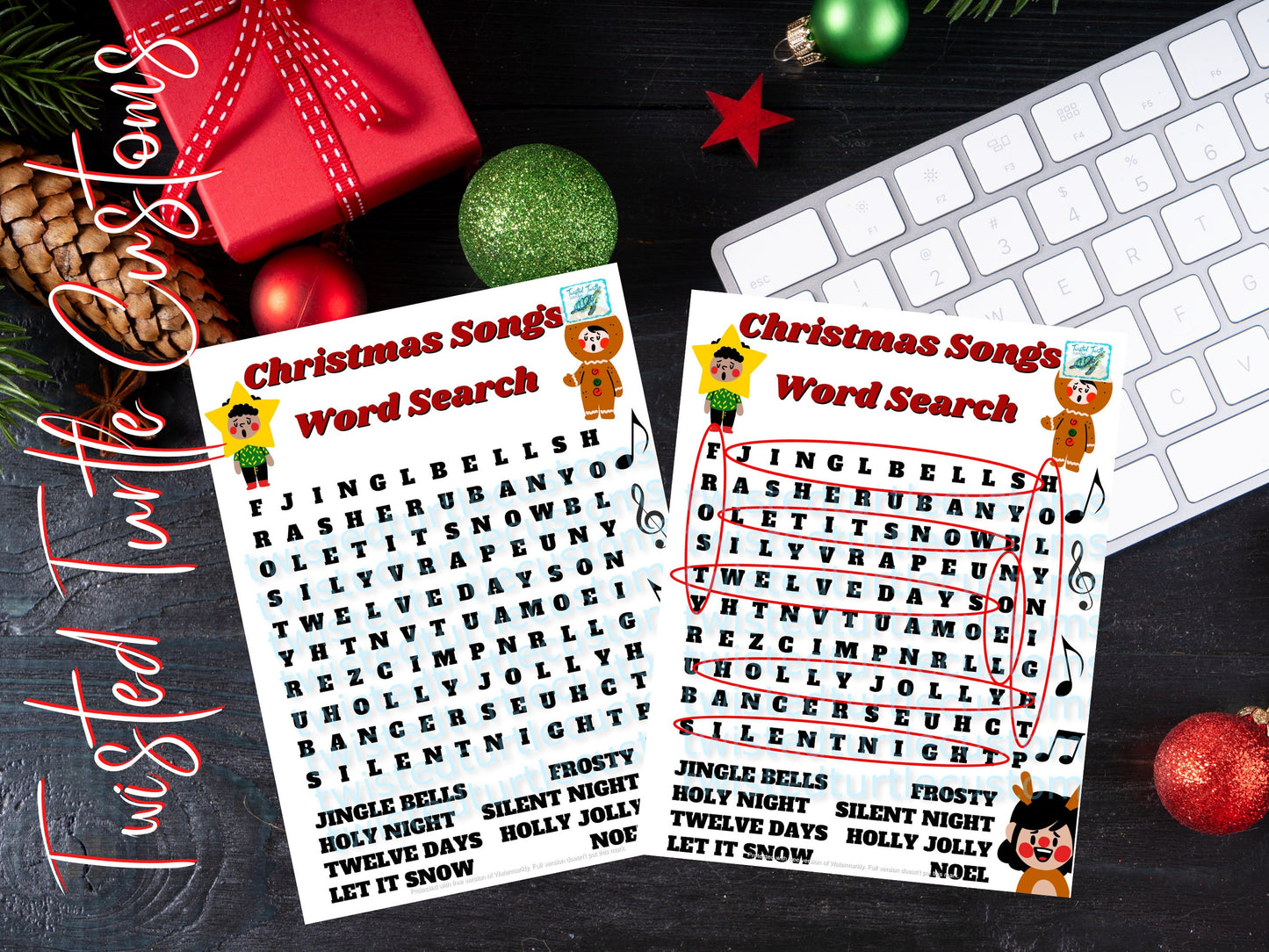 Christmas Songs Word Search Puzzle *DIGITAL DOWNLOAD ONLY*