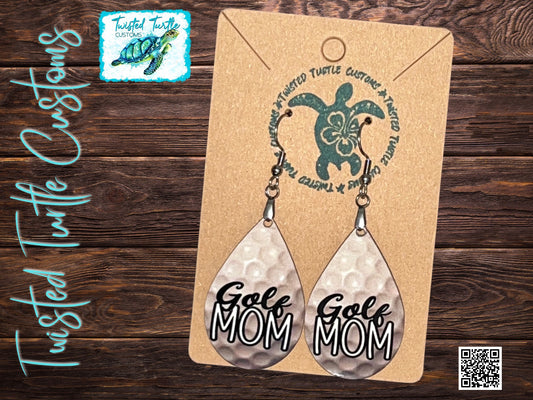 Sporty Golf Mom Teardrop Earrings