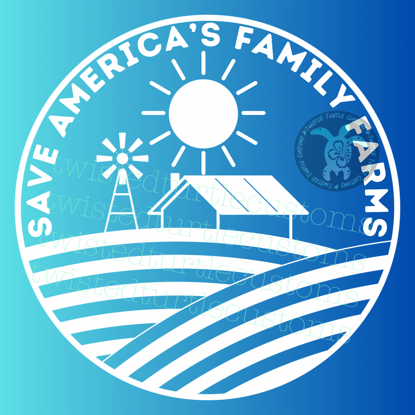 Save America’s Family Farms White Vinyl Decal