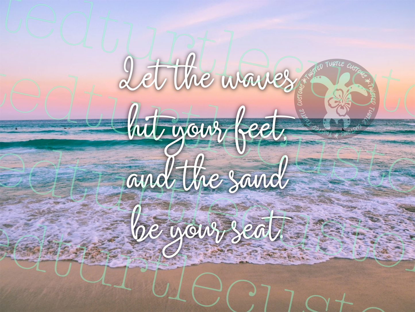 Let the Waves hit your feet and the Sand be your seat 20oz Tumbler with beautiful ocean view