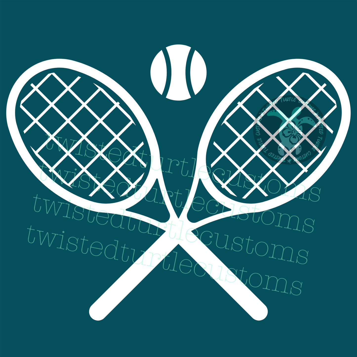 Tennis Parent Rackets White Vinyl Decal