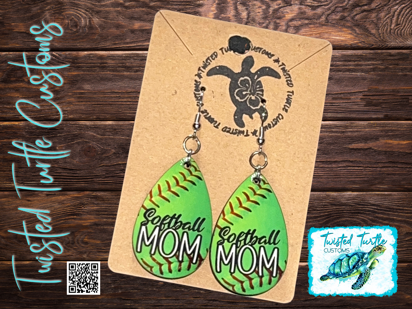 Softball Mom Teardrop Earrings